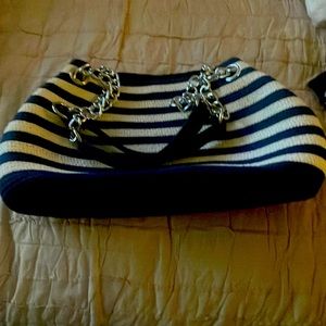 Striped pattern paper straw bag